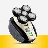 The FlexSeries Electric Head Hair Shaver - FREEDOM GROOMING - Ultimate Men’s Cordless Rechargeable Wet/Dry Skull & Bald Head Waterproof Razor with 5 Replaceable Rotary Blade Heads, Handheld Clippers with Guards, Nose and Ear Trimmer, Groomer Brush, and Exfoliating Massager