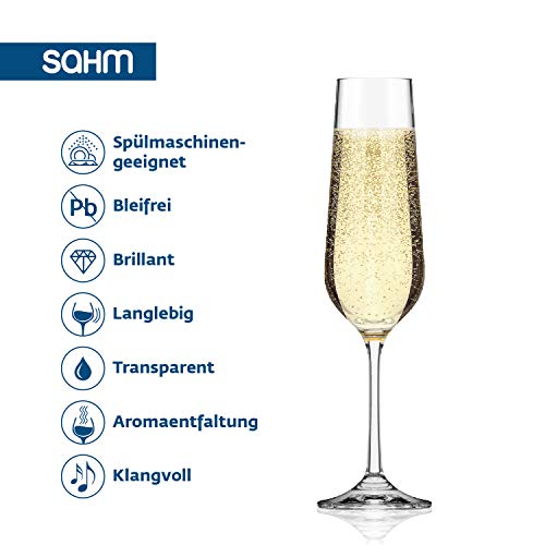 Sektgläser Set 6-teilig mit 200ml Kapazität