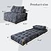 MAXYOYO Folding Sofa Bed, Convertible Sleeper Chair with Pillow Foldable Mattress with Back Support, Portable Fold Out Chair Bed Comfy Floor Sofa Lounge for Living Room Bedroom, Dark Grey, Single