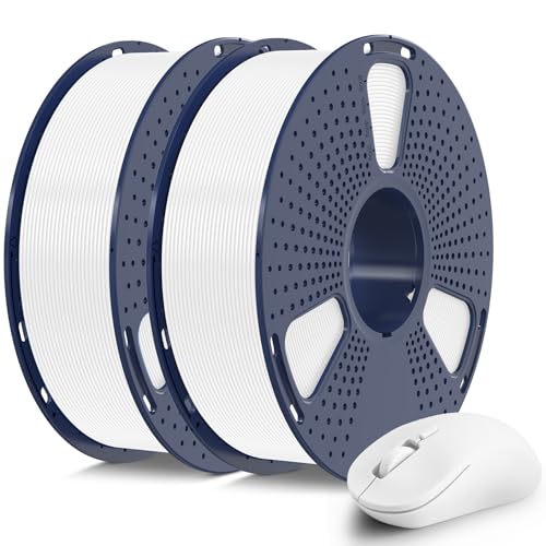 SUNLU Matte PLA Filament 1.75mm, 3D Drucker Filament Mit Matter Oberfläche, Neatly Wound, Einfach Zu Bedienen, 2kg für FDM 3D Drucker, Weiß+Weiß Matte