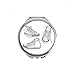 Hand Painted White Canvas Shoes Hand Compact Mirror Round Portable Pocket Glass