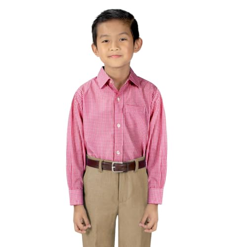Spring Notion Big Boys' Long Sleeve Gingham Shirt4