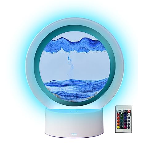 3D Dynamic Sand Art Liquid Motion, Night Light With 7 Colors And 3 Color Changing Modes, Ambient Led Bar Rgb Ambiance Backlights Ambient Lighting For Room Decoration (Blue) #TOP4