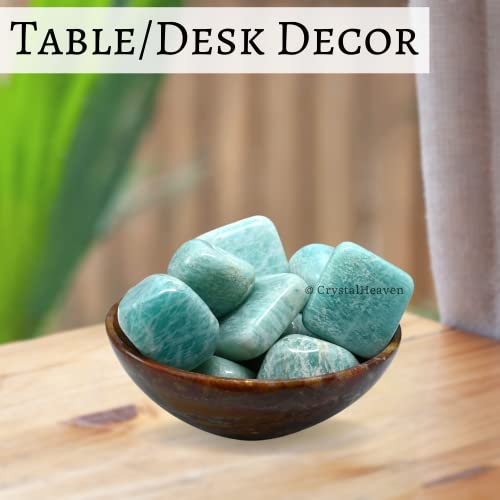 Image of Amazonite Crystal Healing Tumbled Stone, Natural Polished Crystals for DIY Crafts, Manifestation, Meditation, Pooja Feng Shui and Reiki Healing (30 Grams)