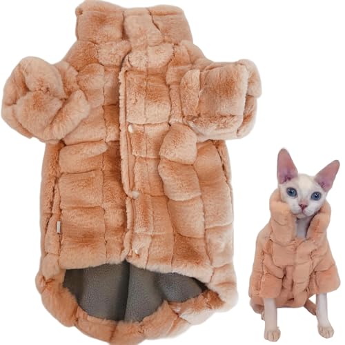 IUOUTG スフィンクスのためのタートルネックセーター柔らかく肥厚したフリースフリース子猫冬の服の衣装コートアパレル毛のない猫と小さな犬用の袖付きアパレル