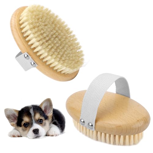 Cepillo de Palma para Mascotas para Perros y Gatos, Cepillo para Perros para Masajear Acicalar Quitar Pelo Suelto Cepillo Cerdas Suaves para Mascotas para Mascotas Pelo Largo y Corto (Marrón)