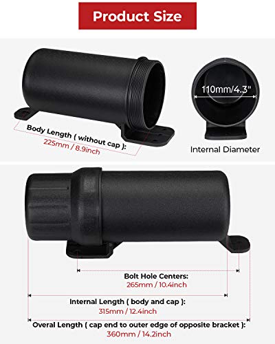 kemimoto Motorcycle Tool Tube Kit, 110MM Diameter Waterproof Motorcycle Storage Canister with Mounting Ties Universal Compatible for BMW R1200GS R1250GS F850GS F800GS Honda Yamaha Kawasaki - Thumbnail 5