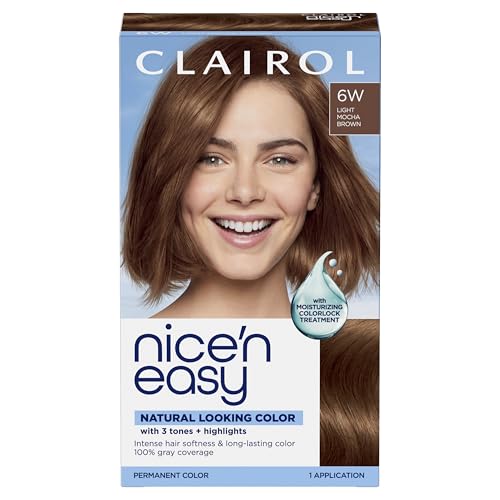 Clairol Nice'n Easy Permanent Hair Dye, 6W Light Mocha Brown