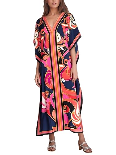 kaftan for women plus size bathing suit cover up vneck batwing dress loose fit moroccan caftan mumu dresses