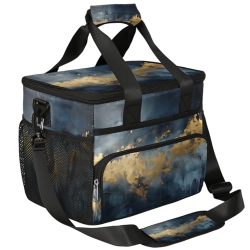 Abstract Marbling Insulated Picnic Backpack Lunch Box for Women Men Picnic Basket Tote Lunch Bag Picnic Bag Portable Lunch Bags for Picnic, Beach, Work, Trip,Office, Camp Marble Texture
