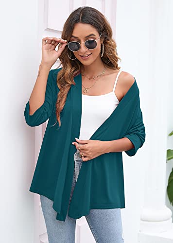 Image of Heymoments Women's Lightweight Open Front Cardigans 3 /4 Sleeve Casual Soft Drape Fall Cardigan S-2XL