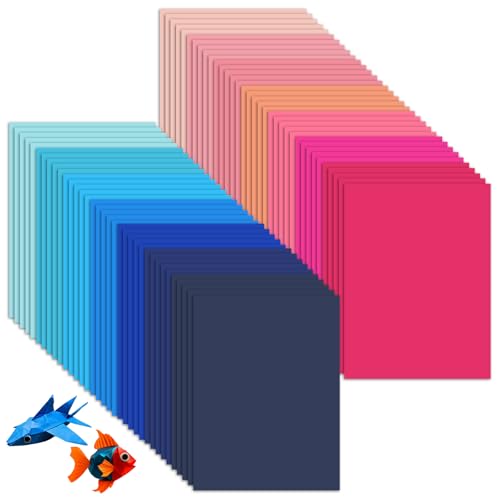 Cartulina A4 Cartulina De Colores Papel Cartulina - Degradado Rosa y Azul 14 tonos, Cartulina Doble Cara sin núcleo blanco, para tarjetas, invitaciones, manualidades y álbumes