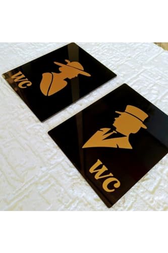 Vintage Wc Tabelası Gold - Set