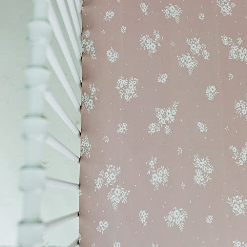 Sorrel + Fern 2-Pack Crib Sheet For Standard Crib Mattress (Antique Rose) - Premium Fitted Sheets - Buttery Soft Cotton Blend #TOP2