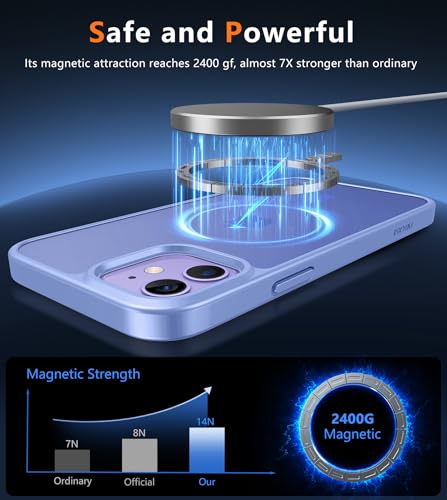 Image of FNTCASE for iPhone 12 Phone Case: for iPhone 12 Pro Magnetic Matte Textured Military Grade Drop Protection Translucent Cell Phone Cover - Slim Durable Shockproof Protective Bumper