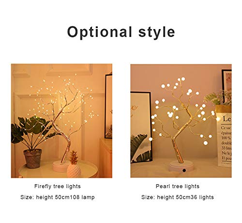 LCAZ – Árvore decorativa com galhos de fio de cobre com luzes LED, luzes de mesa para uso interno co