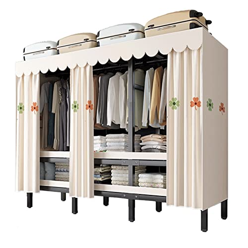 ZYMEN Schlafzimmer-Kleiderschrank, freier Stahlrahmen mit Einbau-Garderobe,...