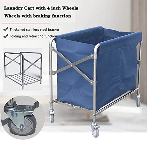 Cxwawsz Collapsible Laundry Cart With Wheels 12 Bushel Home Folding Laundry Cart Commercial Heavy Duty Laundry Baskets, Large Laundry Cart With Removable Liner Bag 300 Lb Weight Capacity #TOP2