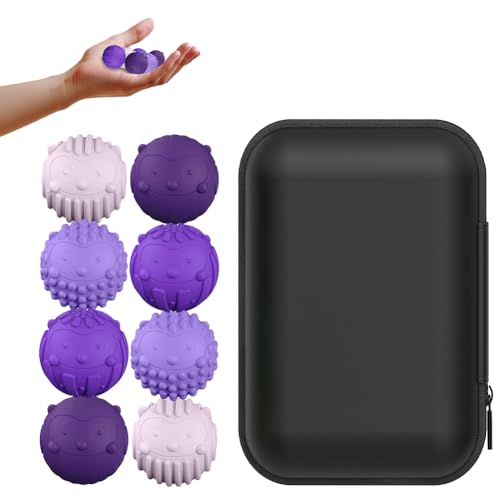 Bolas Magnéticas Antiestrés, Silicona Bolas Magnéticas Anti-Estrés uguetes Sensoriales para Aliviar Ansiedad y Estrés, Juguetes para Fidget (Púrpura 8 pcs)