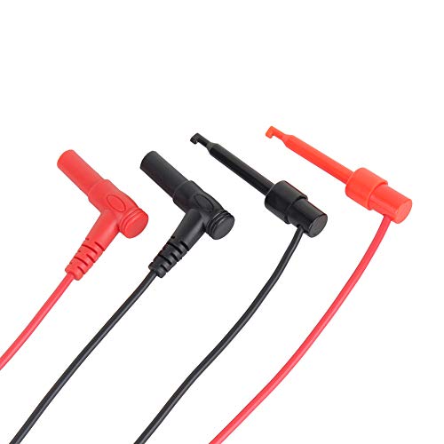 Image of 1 Pair Multimeter Test Leads with Banana Plug to Test Hook Clip Probe Cable for Multimeter Measurement 4mm Banana Plug Diameter 60mm Test Hook Size 1M Length