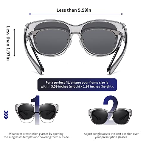 Image of GEGURI Polarized Sunglasses Fit Over Glasses for Men Women, Oversized Square Sun Glasses UV400 Protection Shades