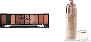 Glam 21 Shades of Trend Eyeshadow Palette 10 Highly Pigmented Shades |13.5gm - Shade -01 Velvet Touch Oil Control Silk Fou...