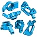Vgoohobby Aluminum Steering Knuckles Kit Swing Arm A-Arms & Shock Absorbers Compatible with Wltoys 1/18 A949 A959 A969 A979 K929 RC Car (Blue)