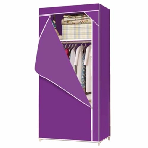 Armario portátil de tela con cremallera y marco de tubo de acero, ideal para dormitorio, estudiante, espacios pequeños, diseño compacto enrollable de 2 pies, solución de almacenamiento económica