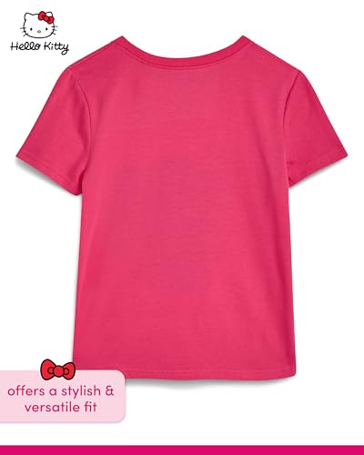 Image of Hello Kitty Girls Shirts - Short Sleeve Cute Casual Crewneck Graphic Tees Shirts for Girls Tops T-Shirt (Sizes: 4-12),