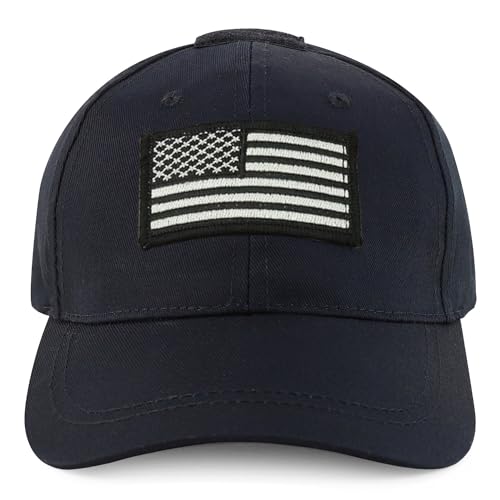 Trendy Apparel Shop Youth Military Black White American Flag Patch On Tactical Cap