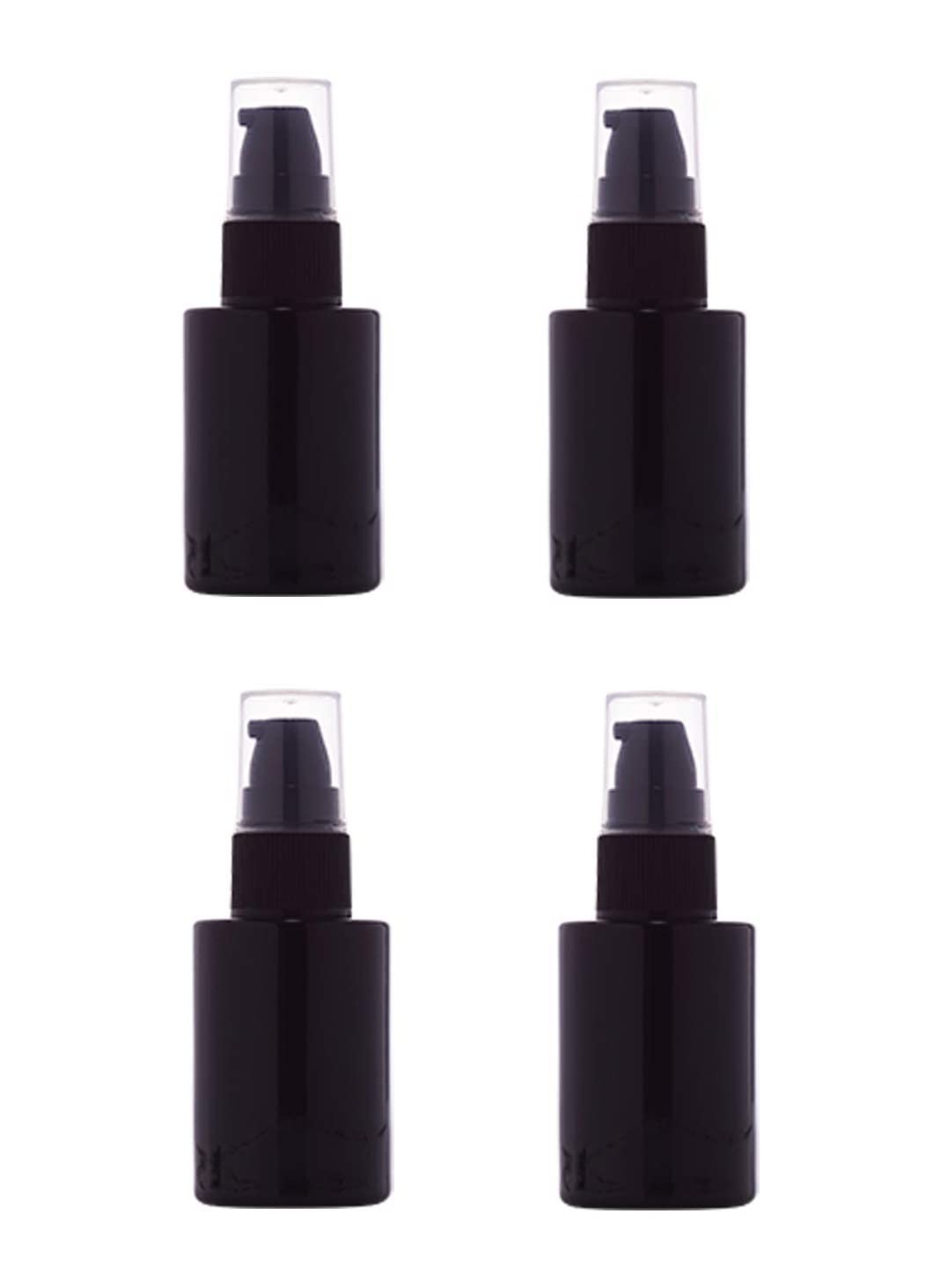 Jarbazaar [ PACK OF 4 PCS 30ML black flat shoulder glass bottle with lotion pump for serums,gels,lotions,creams and more diy products, small portable-image-29