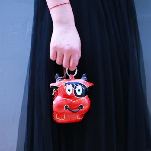 1 Pcs Leather Zipper Coin Purse Cute Cow Shaped Wallet, Wrist Bag,Hand Bag,Coin Organizer, Change Holder,Card Case, Mini Leather Zipper Storage Bag for Women3
