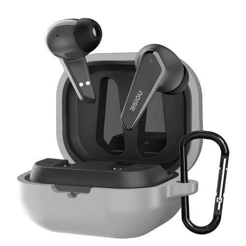 Image of Sounce Silicone Case Cover for Noise Buds N1, Portable Non-Slip Grip & Scratch-Resistant Protector with Carabiner Clip Full Protection Water Resistant, Shockproof Cover - Grey