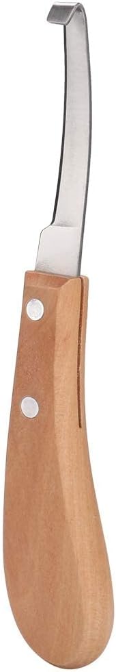 Double-Sided Hoof Knife for Cow, Goat, Horse & Sheep | Animal Hoof Nail Cutter & Trimming Tool Kit | Stainless Steel Khur Cutting & Cleaning Equipment with Wooden Handle | Horn Pick Kathi for Farm Use
