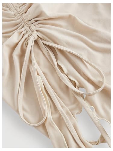 OYOANGLE Women's 3 Pack Strapless Top Drawstring Side Ruched Asymmetrical Tube Tops3