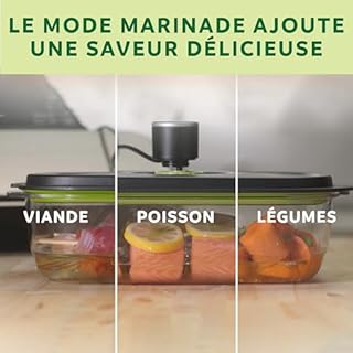 FoodSaver Machine Sous Vide, avec compartiment de rangement pour rouleau et cutter et 3 vitesses d'aspiration, inclut sacs de mise sous vide assortis, Argent avec des touches noires [V2860-I]