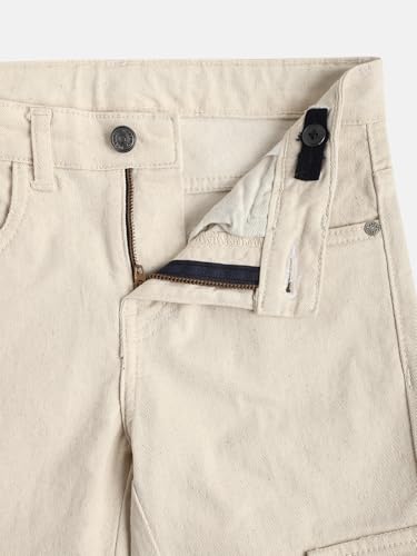 Image of Urbano Juniors Boy's Slim Fit Washed Denim Cargo Jeans with 6 Pockets Stretchable