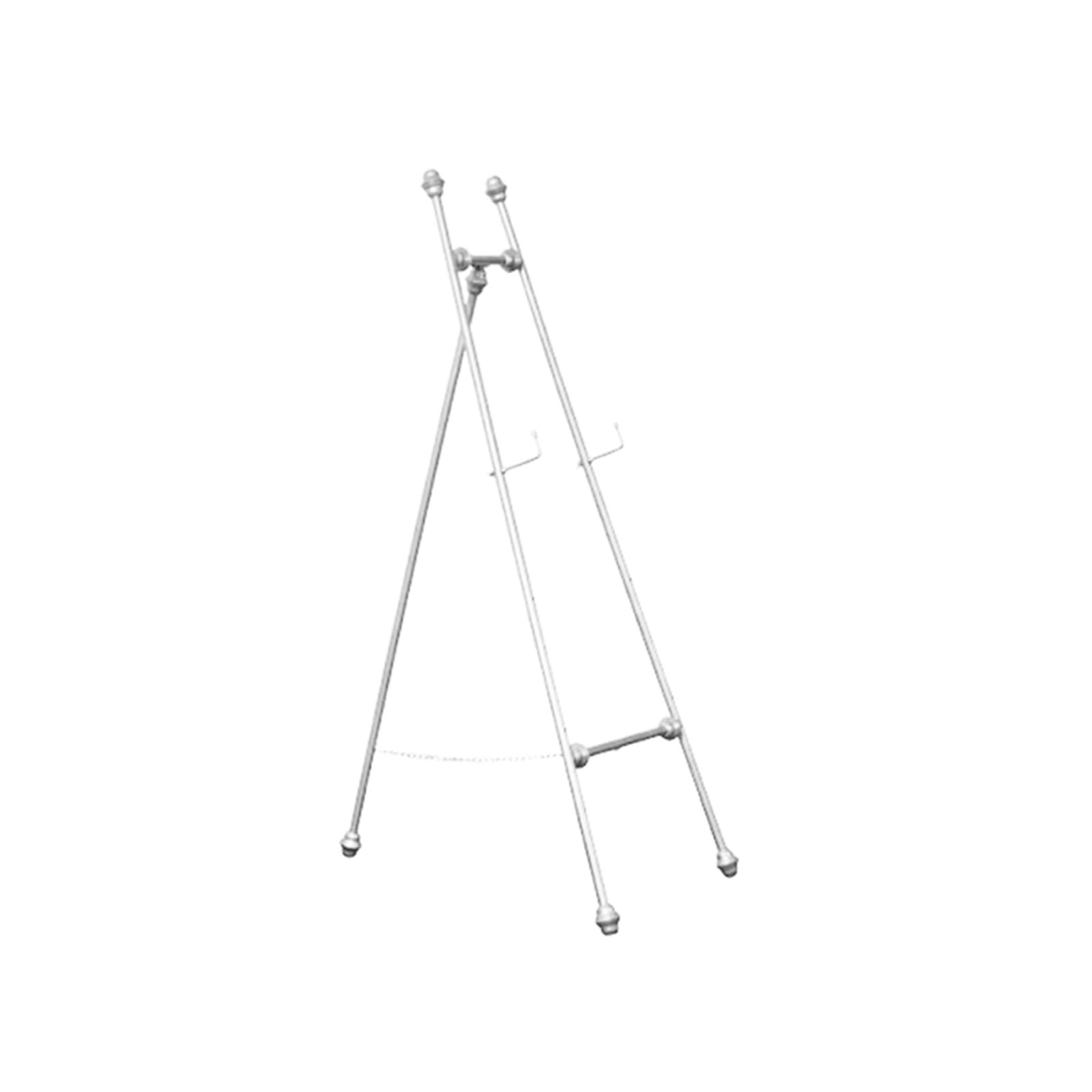 CWCQGH Display Easel Stand for Wedding Sign and Poster 120/150cm Portable Art Easel for Floor Sturdy Metal Folding Easel for Painting and Sketching Lightweight (White 120cm)