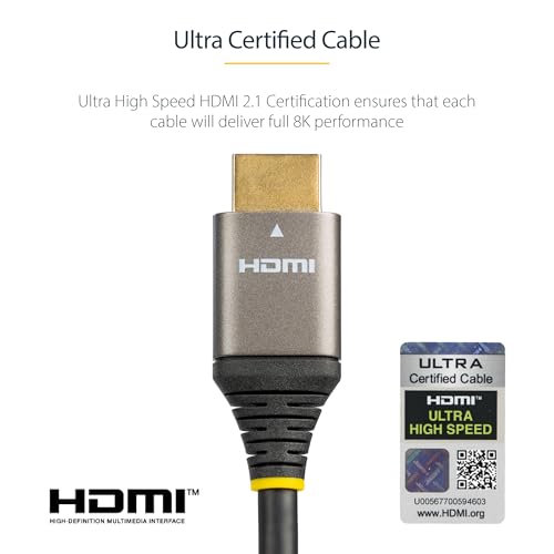 Image of StarTech.com 16FT /5M HDMI 2.1 Cable 8K - Certified Ultra HIGH Speed HDMI Cable 48GBPS - 8K 60