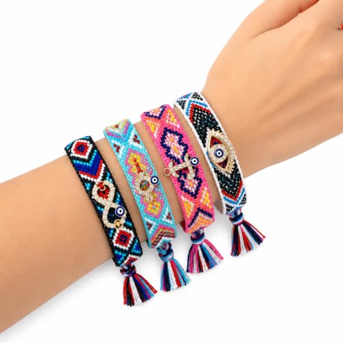 Image of Khillayox Handmade Woven Thread Bracelet with Decorative Charm | Adjustable Bracelet band | Random Design