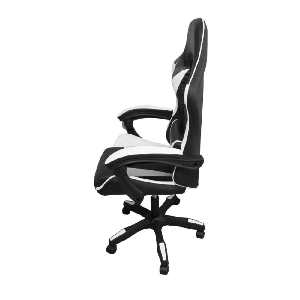 Toscohome Sillón de Juego tapizado Ajustable con Ruedas en Blanco y Negro - Kiter