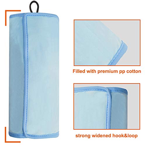 Image of COOLBEBE Seat Belt Pillow for Kids, Extra Soft Toddler Travel Pillow for Car Seat, Universal Carseat Strap Cushion Pads for Childs Baby People Adults, Blue