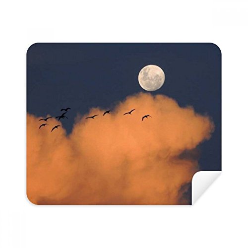 Phone cleaner anti traces en suède lavable motif nuages lune pour verres