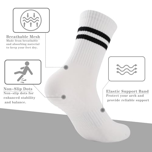 Image of loudashuaiqi Grip Pilates Socks Non Slip Athletic Yoga Socks with Grips for Women Grippy socks for Hospital Workout Barre