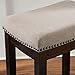 Linon Linen Backless Claridge Stool, Counter Height, Beige & Dark Walnut
