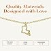Lucky Feather Louisiana State Shaped Necklace | 14k Gold-Dipped Pendant Necklace | Christmas Stocking Stuffer | State Love Fashion Jewelry For Women | Dainty Necklace For Women | Great Gift Idea