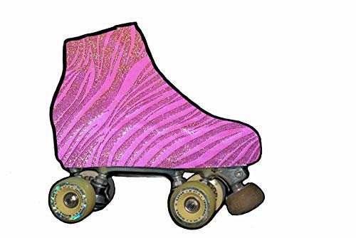 SILVYE Fundas Cubre Patines Especiales Brillantes Y Metalizadas para Patinaje ART�STICO (Fuego Rosa Metalica, Talla M)