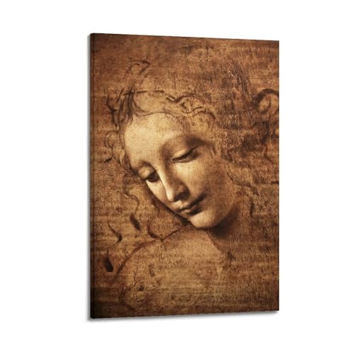 Poster La Scapigliata Léonard de Vinci Affiche Tête d'une femme 50x75 cm