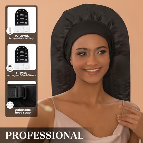 Tampa térmica para condicionamento profundo, vaporizador de cabelo para uso doméstico natural com 10