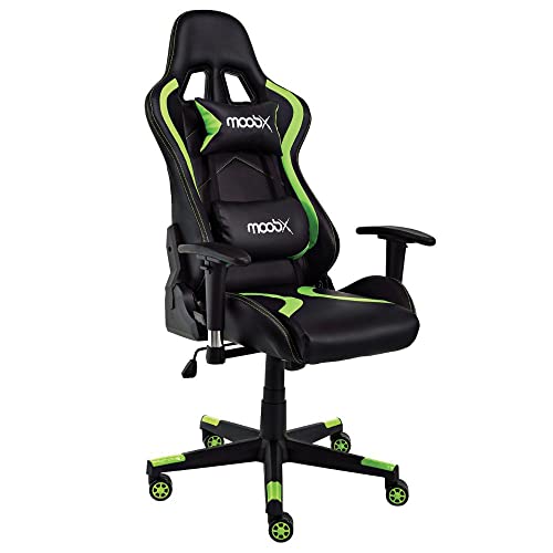 Moob Cadeira Gamer Reclinável Thunder Com Almofadas para Lombar e Pescoço Preto/Verde